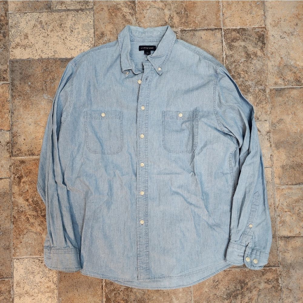 Vintage Lands' End • Button Down, Large